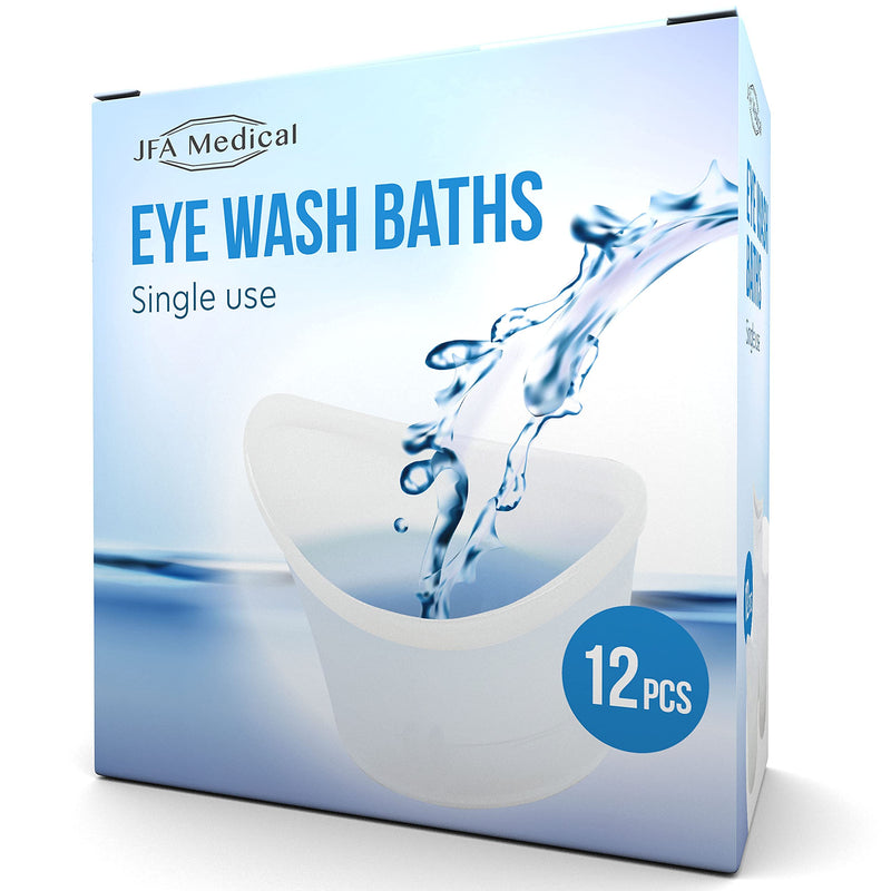 JFA Medical First Aid One Size Plastic Eyewash Pain Relieve Cleaning Eye Bath Cup - Pack of 12 - BeesActive Australia
