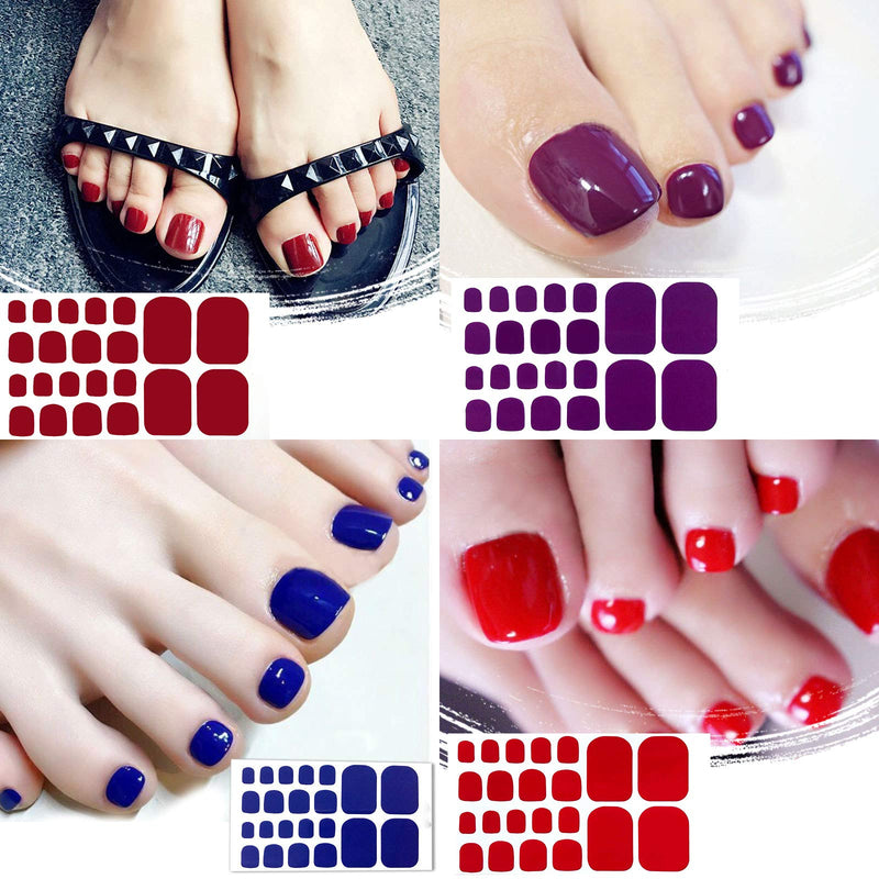 JERCLITY 20 Sheets Gel Toe Nail Polish Strips Stickers Nail Art for Girls Women with 1 Pc Nail File Stick On Nail Polish Decal Wraps Set KIT2 - BeesActive Australia