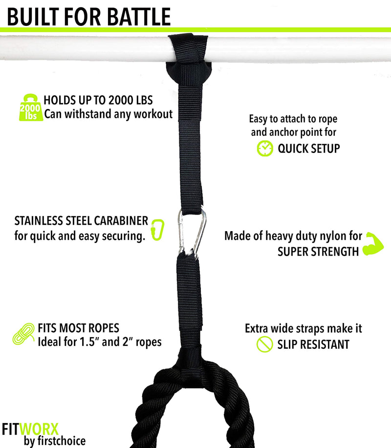RadBizz Battle Rope Anchor Strap Kit with Bonus Battle Rope Workout Guide- FitWorx - BeesActive Australia