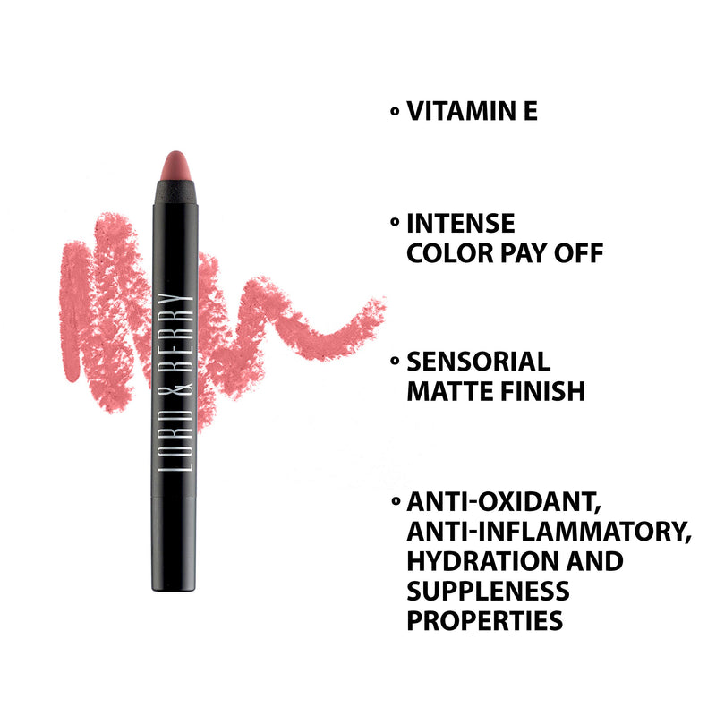 Lord & Berry 20100 Matte Crayon Lipstick, Moisturizing Jumbo Lip Stick Enriched With Vitamin E Adorable - BeesActive Australia