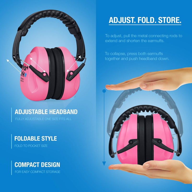 HEARTEK Noise Cancelling Headphones for Kids & Toddlers - Hearing/Ear Protection Pink - BeesActive Australia