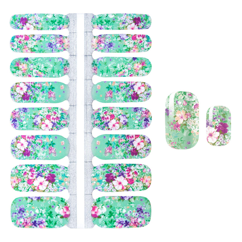 SILPECWEE 5 Sheets Flower Nail Polish Wraps Strips Tips With 1Pc Nail File Self-Adhesive Nail Art Stickers Decals Manicure Kit NO1 - BeesActive Australia