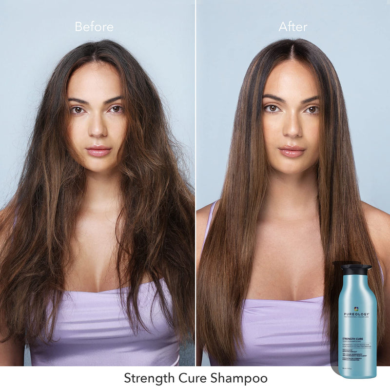 Pureology | Strength Cure | Strengthening Shampoo | For Damaged, Colour Treated Hair | Vegan | 266ml - BeesActive Australia