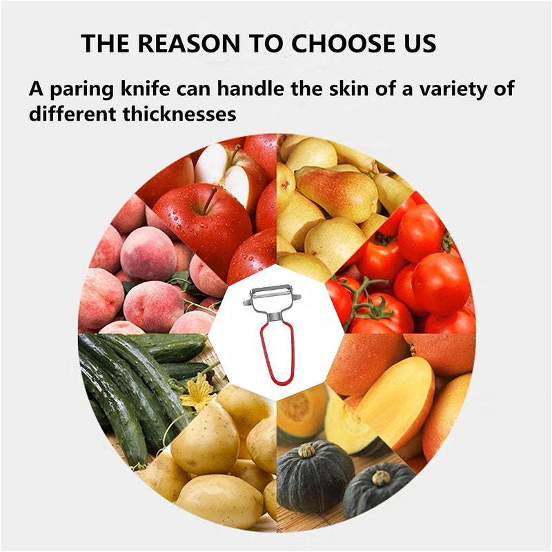 Potato, vegetable, apple peeler, fruit, carrot, vegetable, potato peeler, Y-shaped stainless steel peeler, ergonomic non-slip handle and sharp blade, good durability (Red) Red - BeesActive Australia
