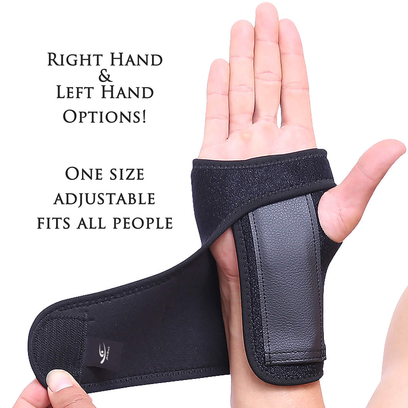 HiRui Wrist Brace, Wrist Support with Splints for Men Women Youth, Hand Support for Carpal Tunnel Arthritis Tendonitis Sprain Recovery Pain Relief, Fits Day&Night, Adjustable (One Size, Left Hand) One Size - BeesActive Australia