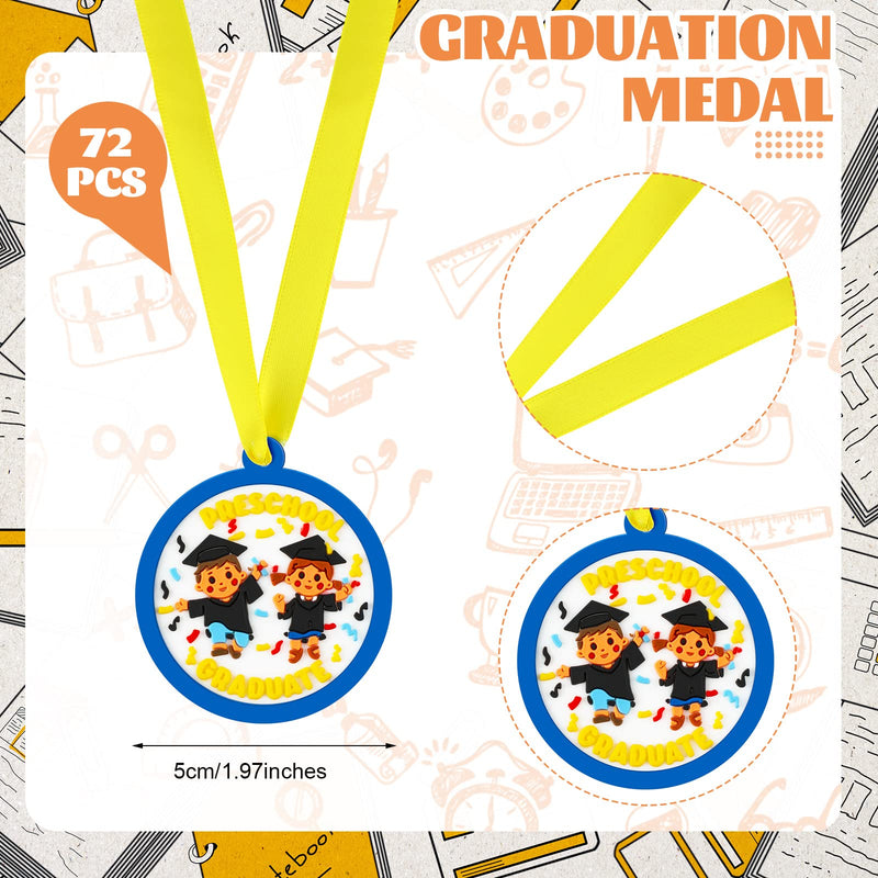 Henoyso Kids Kindergarten Graduation Award Medal Rubber Graduation Award Medal with Neck Ribbon Graduation Preschool Medals for Graduating Gifts Favors, 2 Inch 24 Preschool Graduate - BeesActive Australia