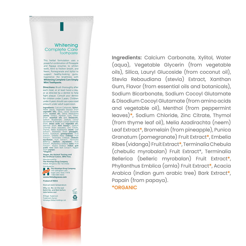 Botanique Whitening Simply Mint |Prevents Germs and Improves Oral & Dental Health |Strenghtens Teeth| All Natural, Fluoride & SLS Free | 100% Vegetarian and Vegan Friendly- 150g 150 g (Pack of 1) - BeesActive Australia
