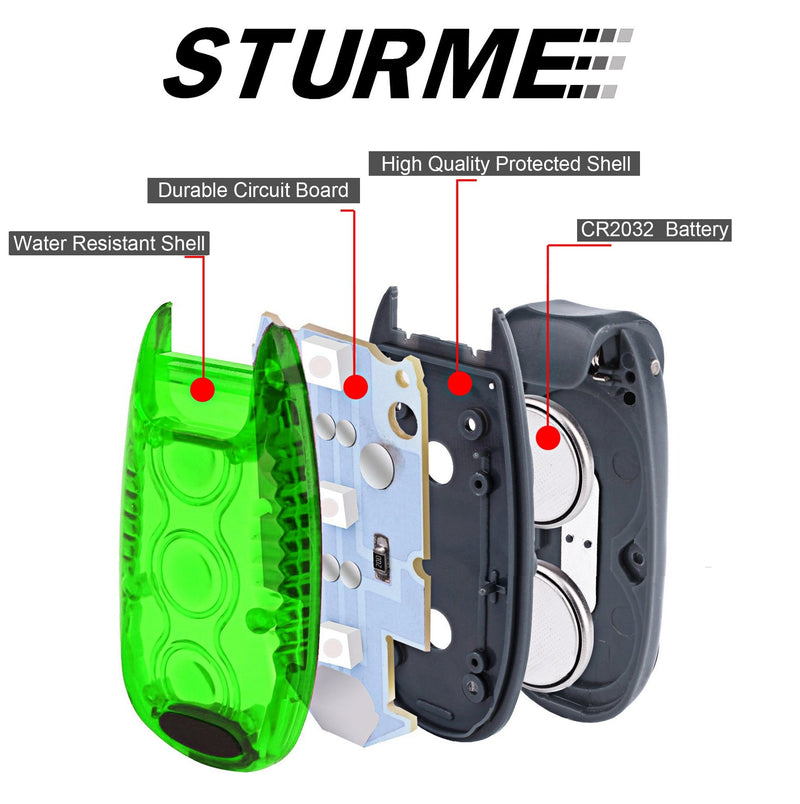 STURME LED Safety Light Strobe Lights for Daytime Running Walking Bicycle Bike Kids Child Woman Dog Pet Runner Best Flashing Warning Clip on Small Reflective Set Flash Walk Night High Visibility Blue Green Redx2 - BeesActive Australia