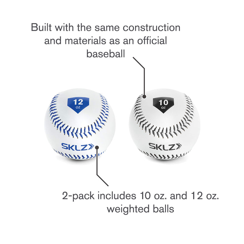 [AUSTRALIA] - SKLZ Weighted Throwing Baseballs, 2-Pack (10 Ounce and 12 Ounce) 