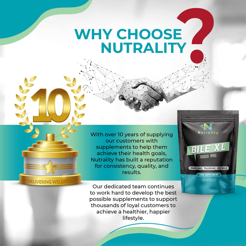 Nutrality Bile XL - 60 Capsules - Bile Supplement for Liver Detox - Gallbladder Supplements for Adults - 30-Day Supply - Natural Premium Quality - BeesActive Australia