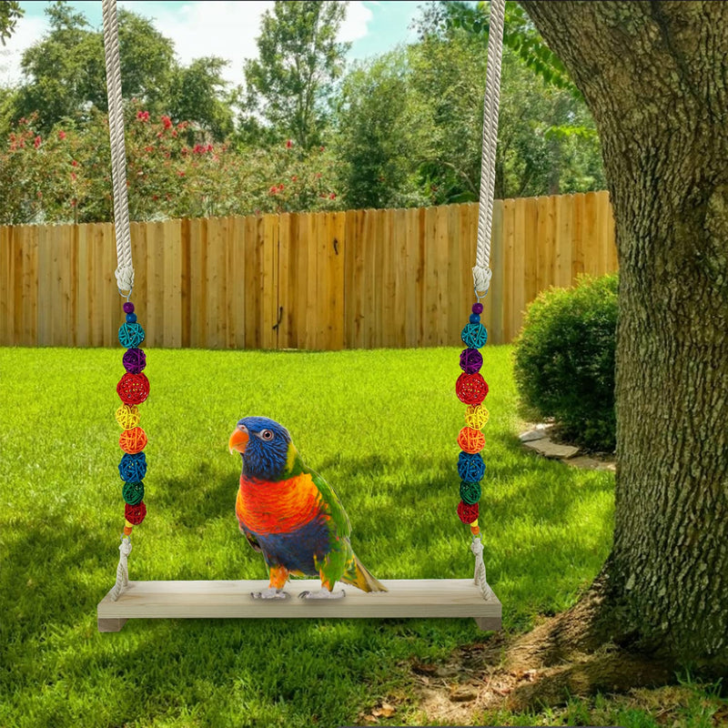 Chicken Swing,Chicken Perch,Wood Stand for Chick,Ladder Toys for Bird,Handmade Coop Swing for Chicken Bird,Parrot,Hens,Small Parakeets,Cockatiels,Macaws,Large Pet, Safe and Relief of Stress - BeesActive Australia