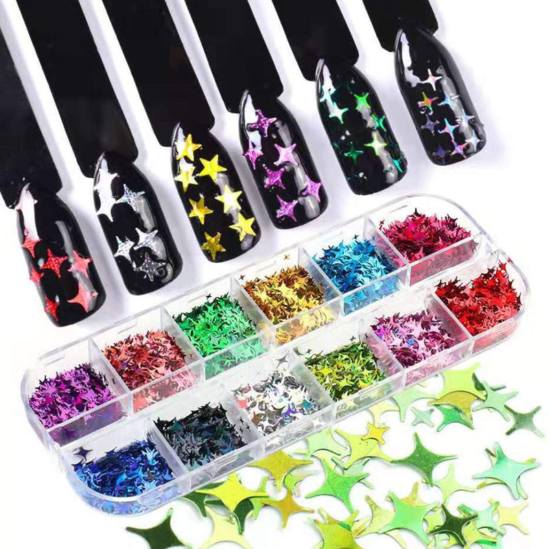 Aliciya 3D Nail Art Decoration Kits with Nail Strengthener Reinforce Gel Polish, Nail Builder Gel and 36 Styles Star & Circle Nail Gems Nail Decors Nail Flakes, Nail Rhinestone,Glitter, Nail Dryer - BeesActive Australia