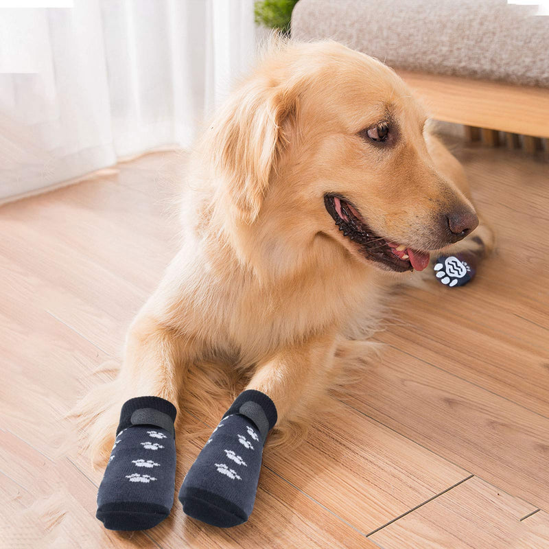 Rypet Anti Slip Dog Socks 3 Pairs - Dog Grip Socks with Straps Traction Control for Indoor on Hardwood Floor Wear, Pet Paw Protector for Small Medium Large Dogs - BeesActive Australia
