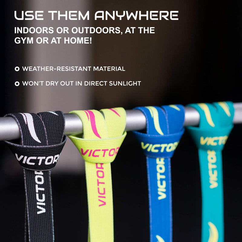 [AUSTRALIA] - Victorem Pull Up Resistance Bands - Set of 4 Fabric Assistance Bands for Home Workout, Exercise, Stretching 