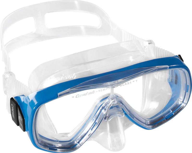 [AUSTRALIA] - Cressi Children Wide View Comfortable Snorkeling Set - Ondina & Top Jr: made in Italy Clear/Blue 