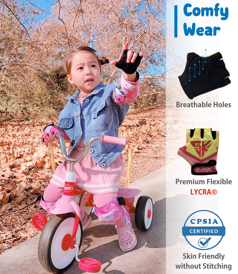 Kids Bike Gloves for Balanced Bike Mountain Bicycle Biking I Breathable Fingerless Toddler Kids Cycling Gloves with Extra Protective Cushions I CPSIA Certified Riding Gloves for Girl Boy Child Youth Unicorn Small - BeesActive Australia