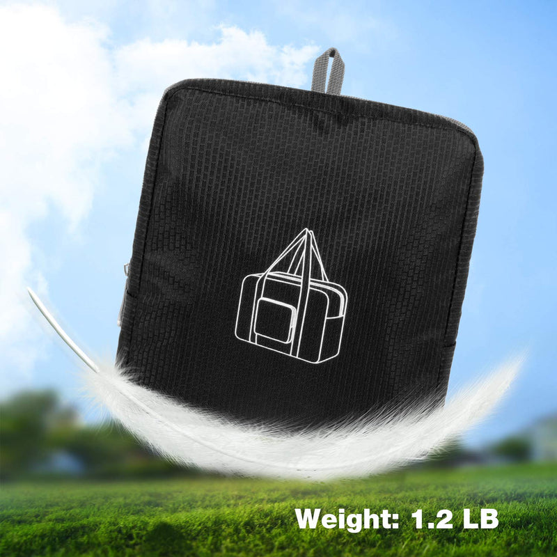 Foldable Duffle Bag 24" 28" 32" 36" 60L 80L 100L 120L for Travel Gym Sports Lightweight Luggage Duffel By WANDF Black 60 Liter 24 inches (60 Liter) - BeesActive Australia