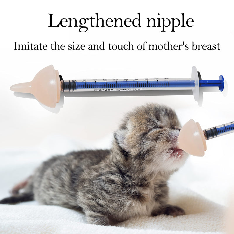Bubble milk bowl Silicone Feeding Nipple and Syringes for Newborn Kittens, Puppies, Rabbits, Small Animals Dongdong pet S ( 5 pcs) Pink - BeesActive Australia