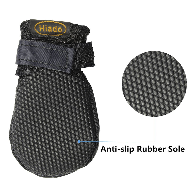 Hiado Dog Shoes Boots with Mesh Nonslip Rubber Soles to Protect Hardwood Floor and Prevent Scratching Licking Size XS Inner Sole: 2.0"x1.8" Black - BeesActive Australia