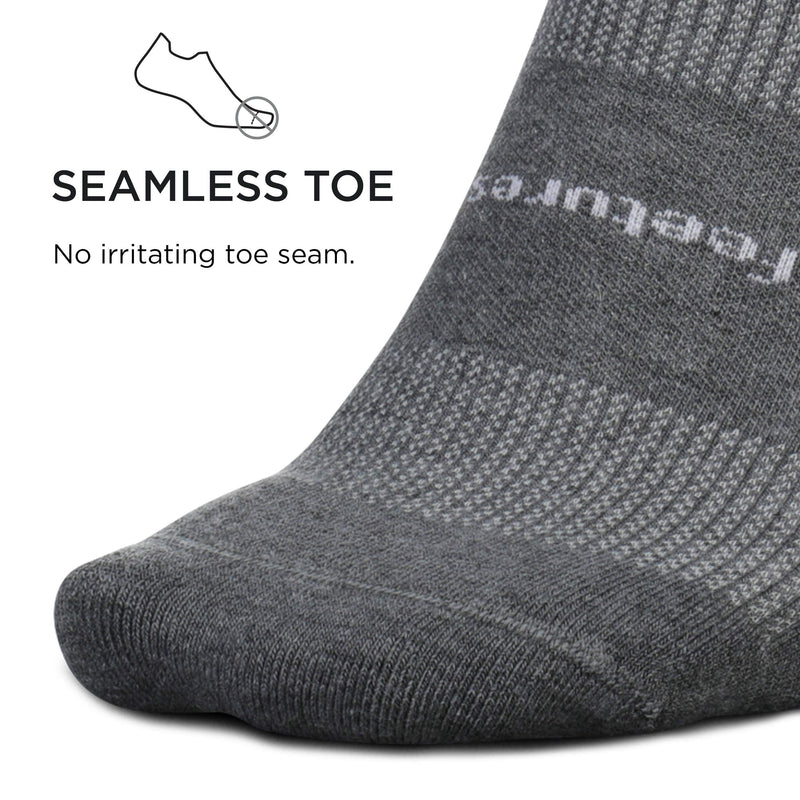 Feetures High Performance Cushion No Show Tab Solid - Running Socks for Men & Women Large Heather Gray - BeesActive Australia