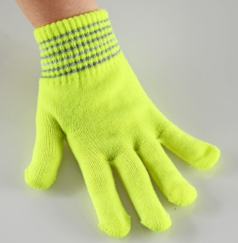 Home-X Reflective Neon Gloves for Running, Hiking, Working, and More, Cold-Weather Winter Gloves, Warm Gloves for Men and Women, 7 ½” L x 5" W, Yellow - BeesActive Australia