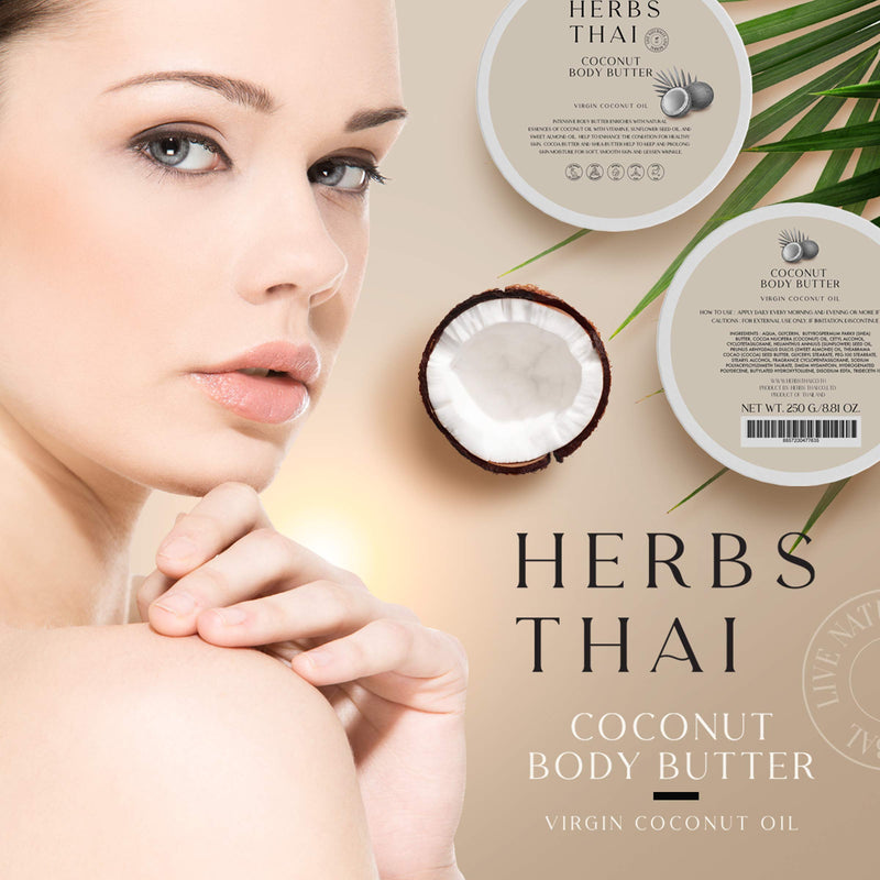 Herbs Thai Coconut Body Butter With Virgin Coconut Oil 100% - BeesActive Australia