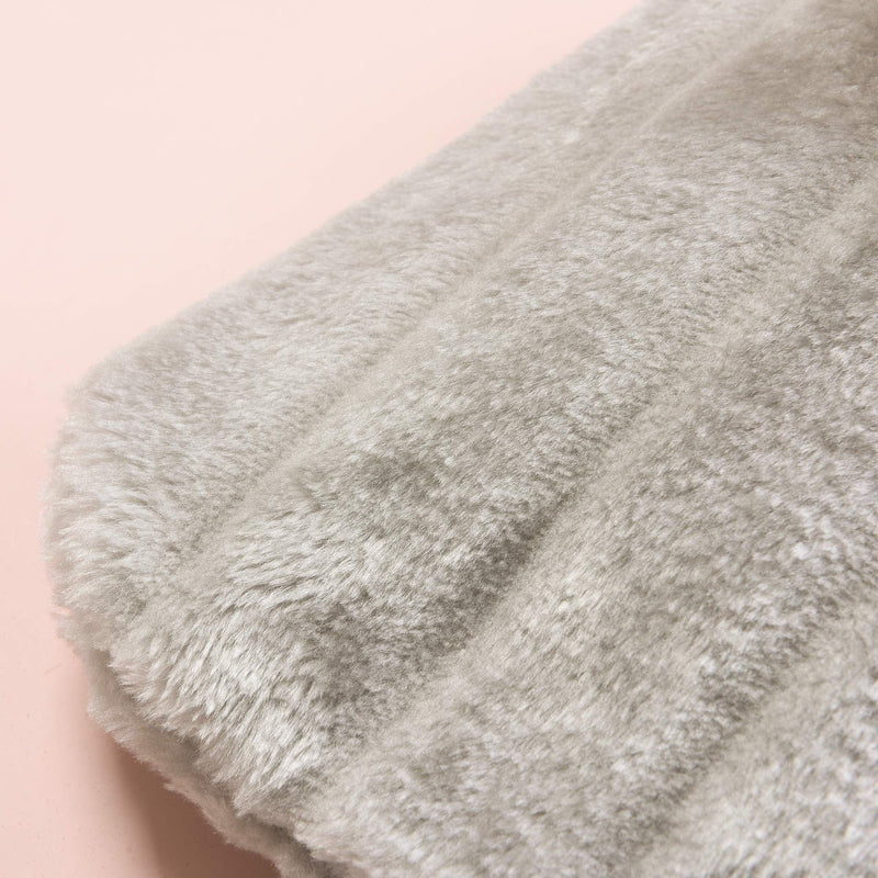 Zimel Homes- Premium Soft Fleece Faux Cover with Hot Water Bottle-2litre -Easily Removable Cover- Hot Water Bag for Pain Relief, Neck and Shoulders, Feet Warmer (Faux Fur Light Silver) Faux Fur Light Silver - BeesActive Australia