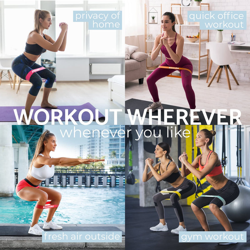 Resistance Bands Set - Mini Loop Bands (5X) for Leg Exercise, Fitness, Workout, Booty, Therapy Insonder Blue Set - BeesActive Australia