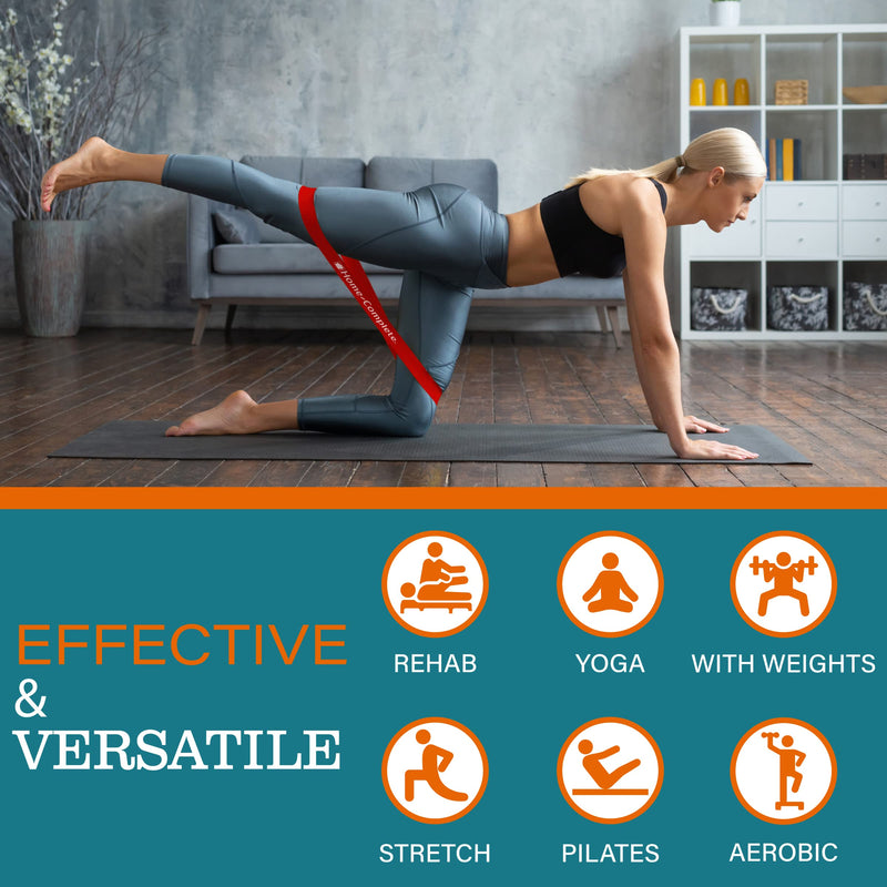 Resistance Band Exercise Loops - Set of 4 Elastic Workout Bands for Fitness, Muscle Toning, Stretching, and Physical Therapy by Home-Complete - BeesActive Australia
