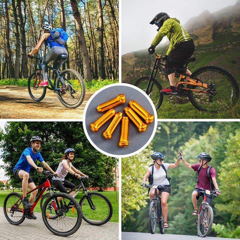 HZJD 48PCS Cable End Crimps, Bike Brake Cable caps, Cable Caps for Bike Shift Alloy，Bicycle Brake Cables End Caps, 6PCS O-Ring Brake Cable Rubber Donuts - BeesActive Australia