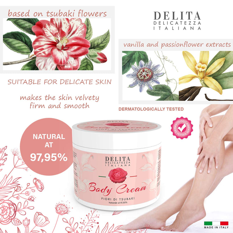 Luxury Body Cream Dulàc Delita | 16.91 Fl. Ounce | Skin moisturizer and Natural Firming cream for body care | Tsubaki oil, Passiflora organic extract and Vanilla extract - BeesActive Australia