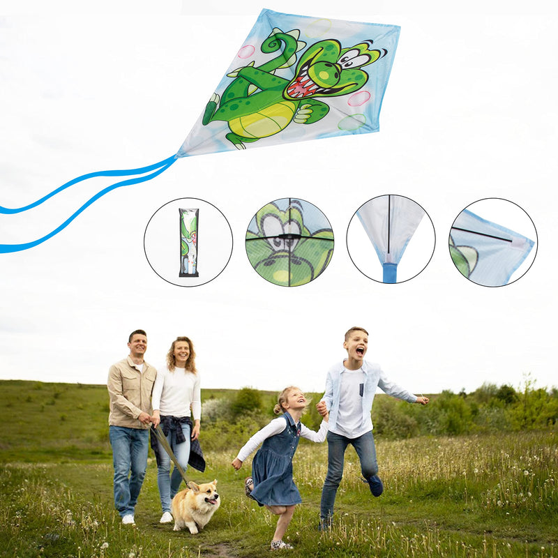 JEKOSEN 2022 New Magic Croc Kite for Kids and Adults with Tail Single Line String Easy to Fly for Beach Trip Park Family Outdoor Games and Activities - BeesActive Australia
