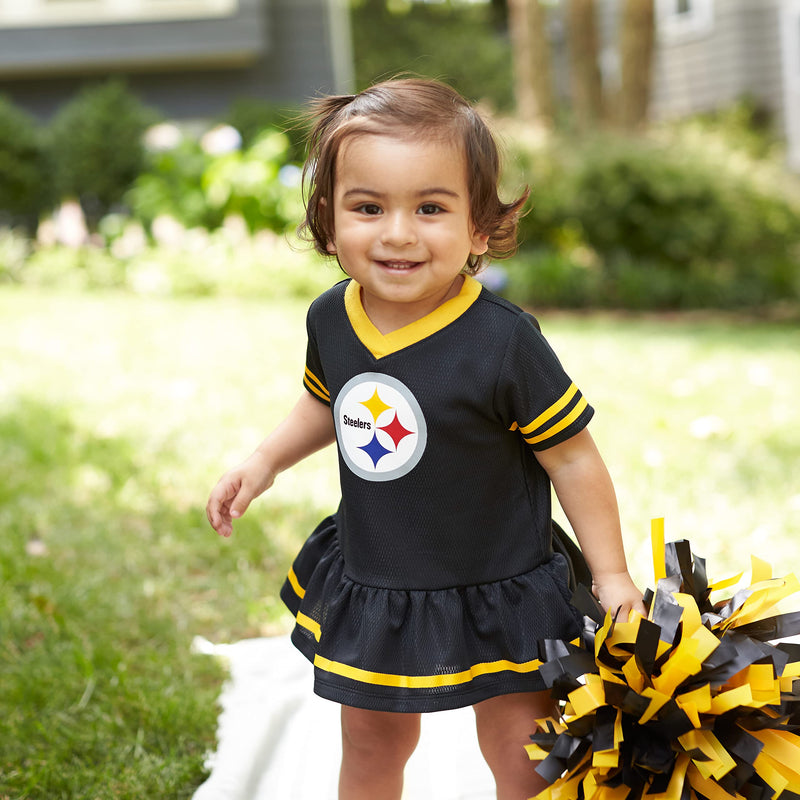 Gerber Girls' NFL Team Jersey Dress and Diaper Cover Pittsburgh Steelers 18 Months Team Color - BeesActive Australia