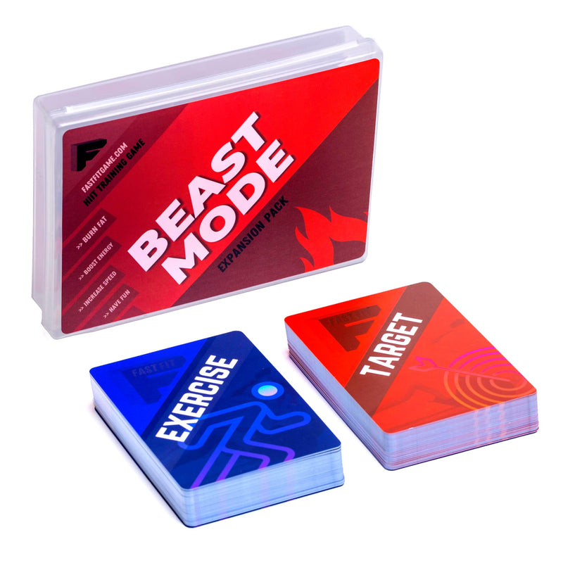 FastFit Beast Mode HIIT Training Game - Expansion Pack Home Exercise & Workout Cards for Men & Women - 120 Cards with Advanced Movements, Higher Reps and Wildcards - Fitness Trainers for Women & Men - BeesActive Australia