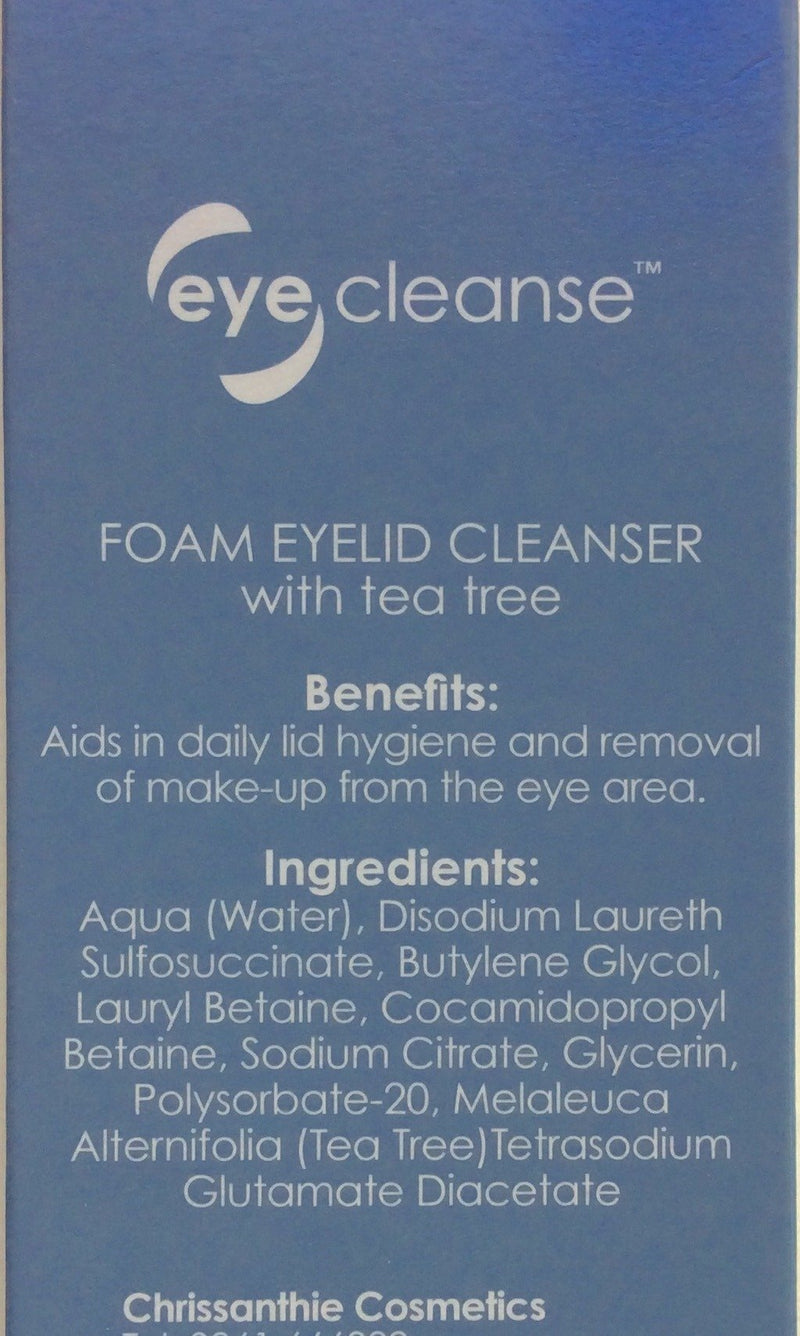 Chrissanthie Eye Cleanse Foam Eyelid Cleanser with Tea Tree 80 milliliters - All-in-one Supreme Eyelash Extensions Cleanser and Makeup Remover - BeesActive Australia