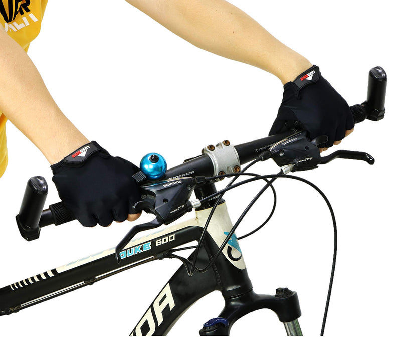 LuxoBike Cycling Gloves Bicycle Gloves Bicycling Gloves Mountain Bike Gloves – Anti Slip Shock Absorbing Padded Breathable Half Finger Short Sports Gloves Accessories for Men/Women Black 100 - Half Finger Small - BeesActive Australia