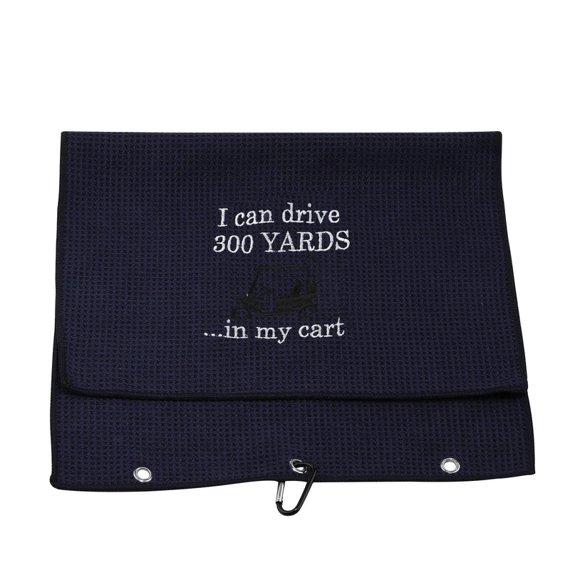 Funny Golf Towel Gift I Can Drive 300 Yards in My Cart Golf Towel with Clip Gift for Golf Lover (300 Yards in My Cart) - BeesActive Australia