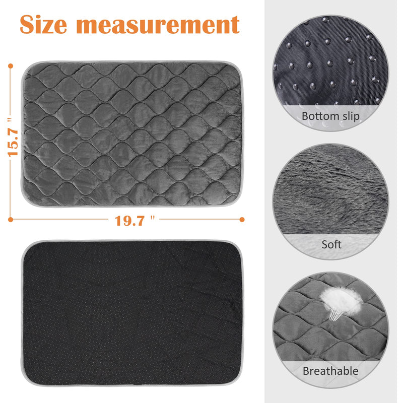 Self Heating Cat Mat Thermal Pet Bed Mat Self-Warming Pet Crate Pad 16"x20" Grey - BeesActive Australia