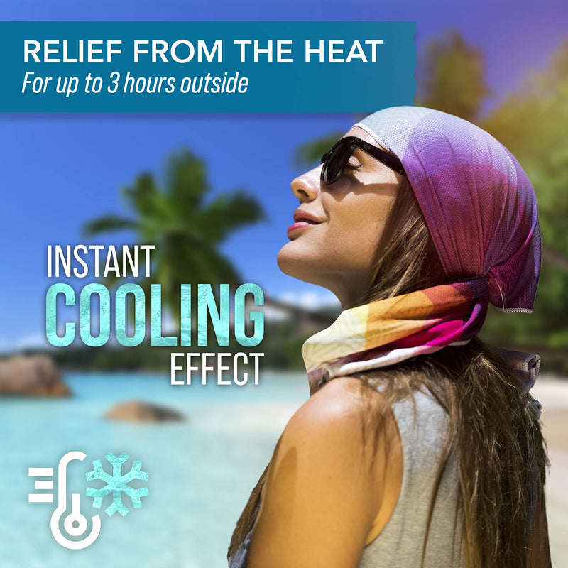 Cooling Towels for Neck and Face (12” x 40”) - Perfect for Golf, Hiking, Outdoor Sport, Workout and Hot Weather - Stay Cool with Youphoria’s Microfiber Cooling Neck Wraps - Fractal - BeesActive Australia