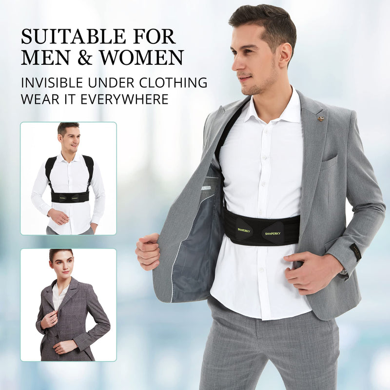 Posture Corrector for Men and Women, Adjustable Upper Back Brace, Muscle Memory Support Straightener, Providing Pain Relief from Neck, Shoulder, and Upper and Lower Back, Large-X Large(37''-47'') - BeesActive Australia