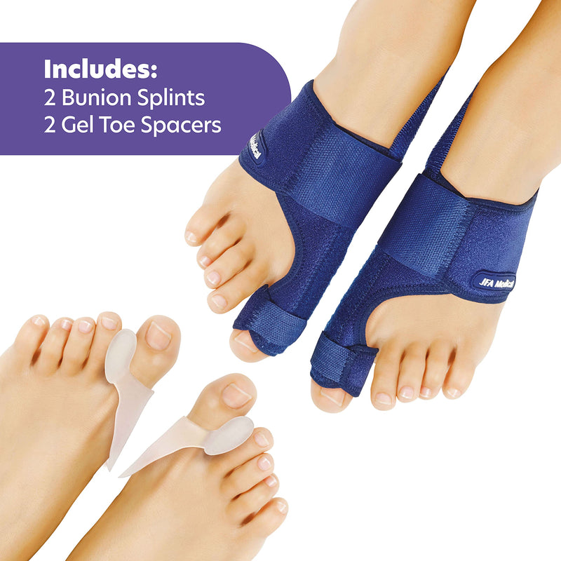 JFA Medical Bunion Corrector, Bunion Splint Toe Separators, Pain Relief & Protection, Adjustable Size, Day, Night Support - BeesActive Australia