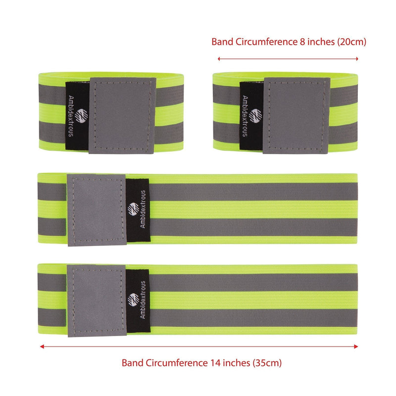 Reflective Bands for Men and Women | Reflectors for Runners, Cycling, Walking | Set of 4 Reflective Ankle Bands, Armbands, Wristbands | Reflector Tape Providing High Visibility Safety Apparel Yellow - BeesActive Australia
