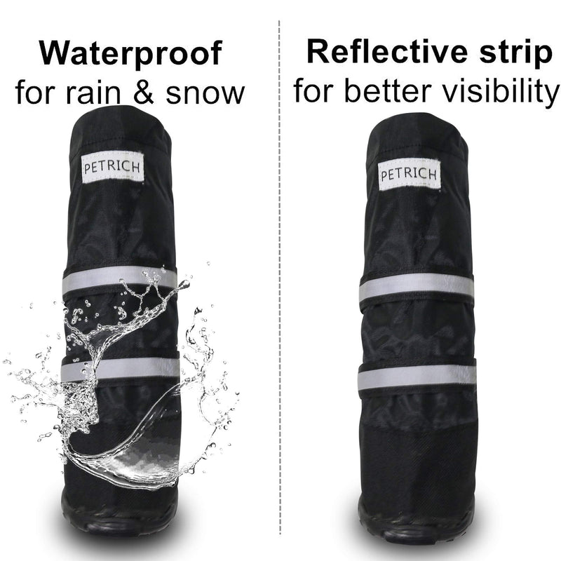 URBEST Dog Shoes, Waterproof Dog Boots, Warm Lining Nonslip Rubber Sole for Snow Winter, Only for Medium and Large Dogs, 2 Pairs XL Black - BeesActive Australia