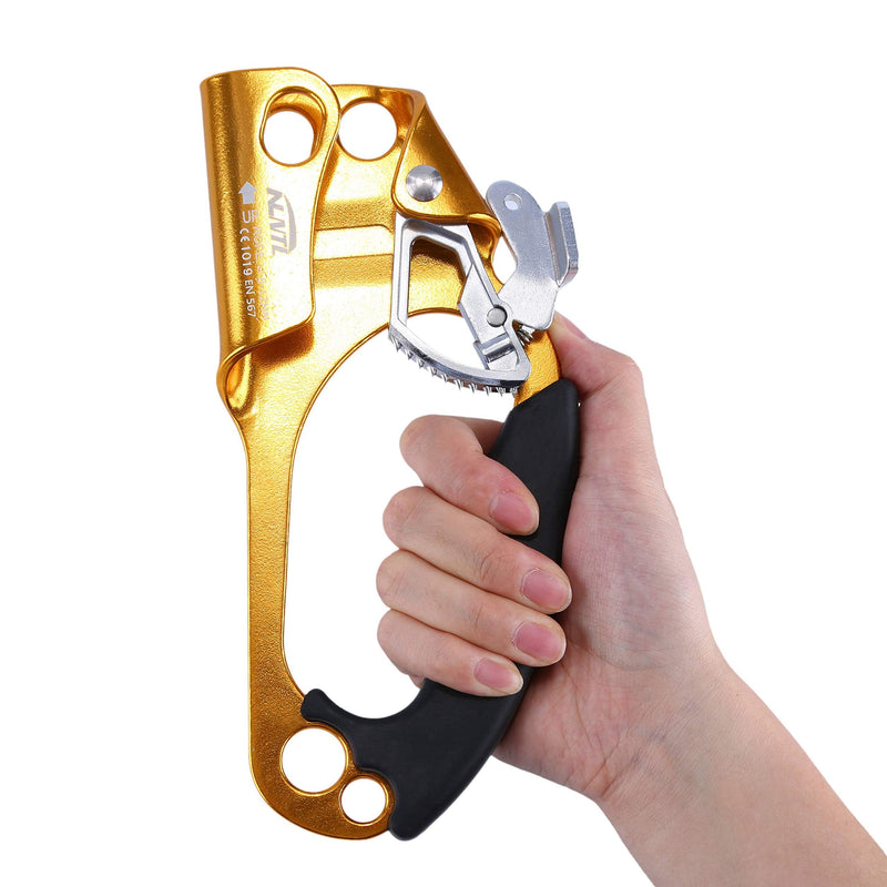 WILDKEN Climbing Hand Ascender Outdoor Mountaineering Tree Arborist Climbing Rappelling Equip Hand Ascender for 8-12MM Rope Left Right Hand Ascender Orange - Right - BeesActive Australia