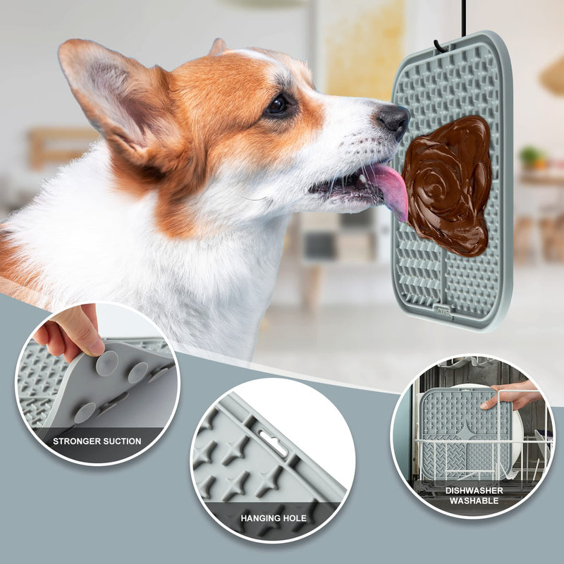 Coomazy Lick Mat for Dog and Cat, Slow Feeder & Non-Slip Design, Boredom and Anxiety Reducer, Suitable for Food, Treats, Yogurt, Peanut Butter and Liver Paste, BPA-Free, Non-Toxic, 2-Packs - BeesActive Australia