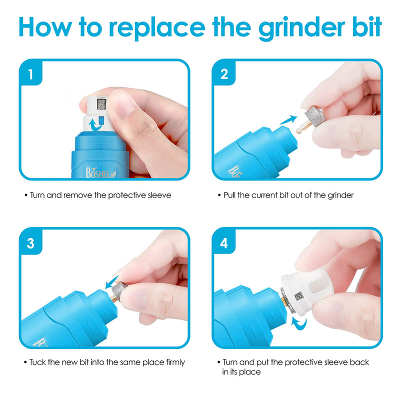Boshel Dog Nail Grinder Replacement Head - Pet Nail Grinder Diamond Tip Replacement - 2 Pack Professional Dog Claw Smoothing Grinder Bits, Safe and Painless Replaceable Diamond Nail Grinder Tips - BeesActive Australia
