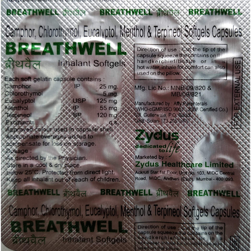 Breathwell Karvol - 20 Vapourisation Capsules - Steam Inhalation for Nasal Decongestion, Blocked Nose, Cold, Cough - BeesActive Australia