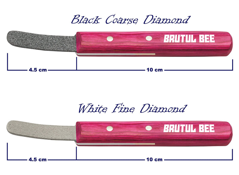 BRUTUL FIGHT Brutul Bee Stripping Metal Stone Diamond Edged for Dogs, Cats & Pets with Wooden Handle (PINK) PINK - BeesActive Australia