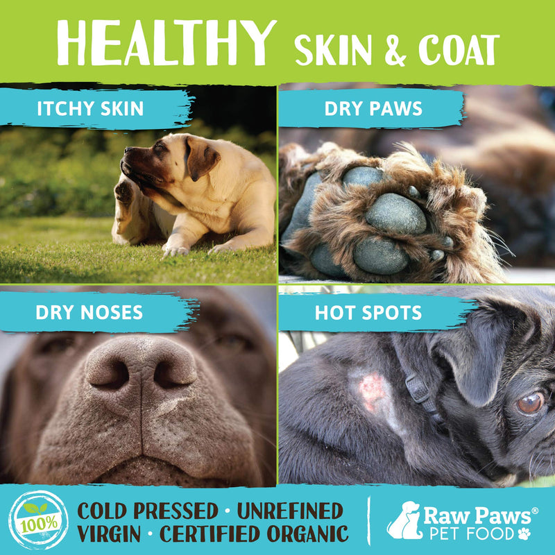 Raw Paws Organic Virgin Coconut Oil for Dogs & Cats, 8-oz - Supports Immune System, Digestion, Oral Health, Thyroid - All Natural Allergy Relief for Dogs, Hairball Relief - BeesActive Australia