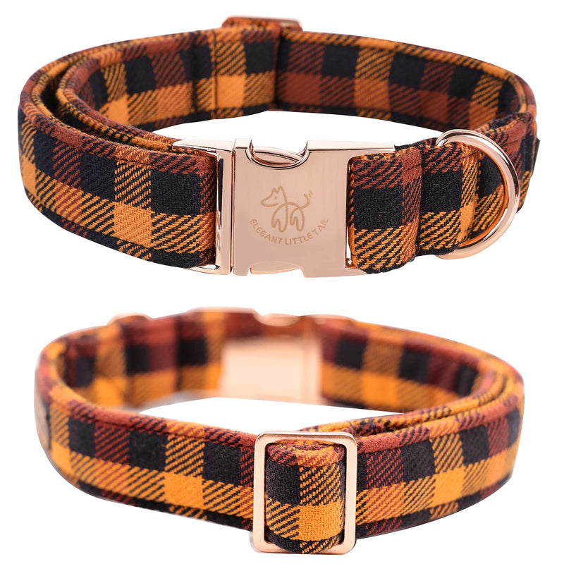 Elegant little tail Dog Collar with Bow, Cotton & Webbing, Bowtie Dog Collar, Adjustable Dog Collars for Small Medium Large Dogs and Cats Large (Pack of 1) Black and Yellow - BeesActive Australia